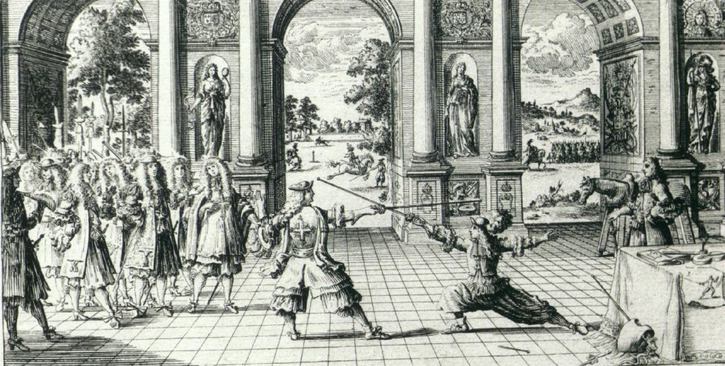 Schermen aan het hof van Lodewijk XIV.
